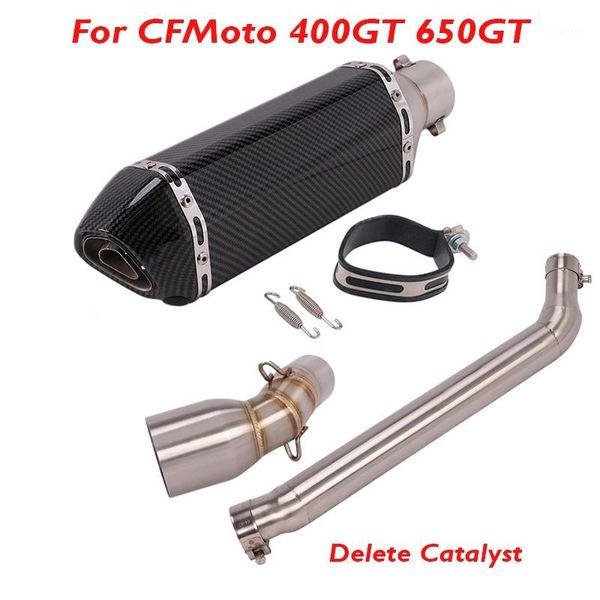 

for cfmoto 400gt 650gt motorcycle exhaust system slip on full exhaust muffler escape middle mid link tube pipe1