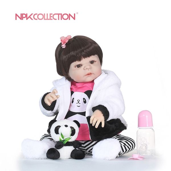 

56cm npk boneca reborn silicone completa full vinyl silicone reborn baby doll toys lifelike child birthday xmas gift bath toy y200111