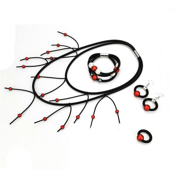 

ukebay new pearl jewelry set diy handmade jewelry tassel pendant necklace women bracelet ring set bohemia wedding accessories1, Silver