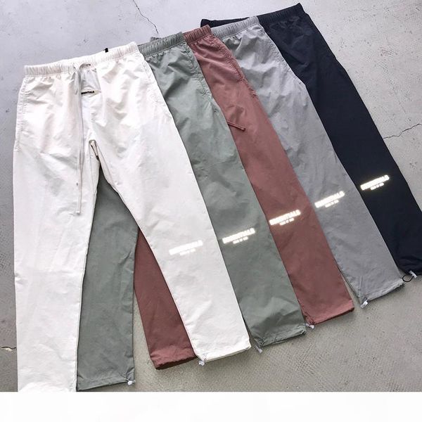 

fear of the essence of god sweatpants fog color reflective logo casual light pants trousers men's and women's hip-hop streetwear--, Black