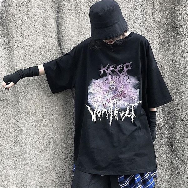 

harajuku high street футболка женская одежда с коротким рукавом тикток одежда уличная одежда хип-хоп tops2020 пары летняя футболка, White