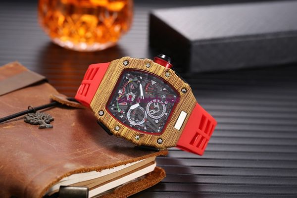 

2020 luxury men watch big dial mens chronograph skull classic men's sport watches for men fashion wristwatches relogio masculino, Slivery;brown