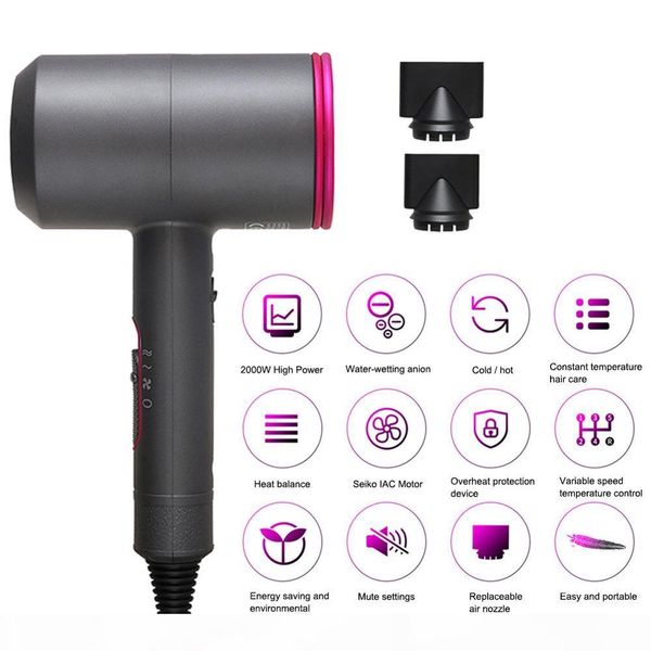 

2000w professional salon hair dryer 2 in 1 air brush hair dryers negative ionic hair blow dryer strong wind dryer34533