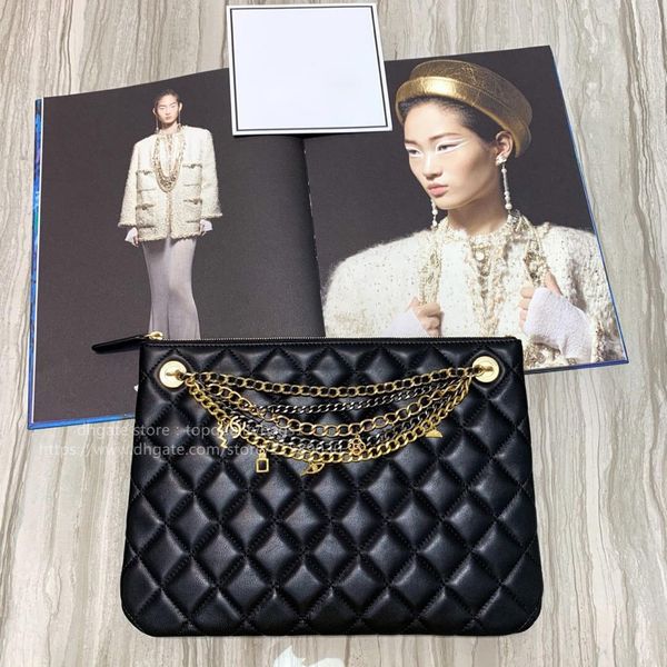 

2021 sold fashion 28cm genuine leather women luxurys designers shoulder bag classic women caviar clutch bag n
