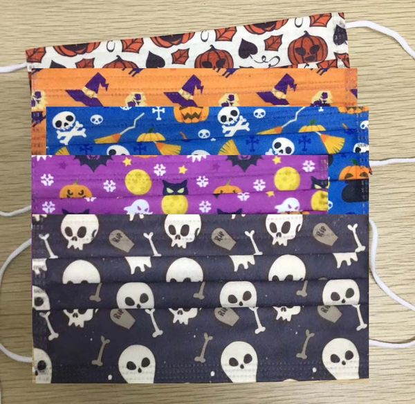

kids halloween disposable mask with elastic ear loop 3 ply masks for blocking dust air anti-pollution masks