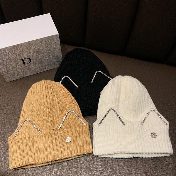 

beanie/skull caps winter hat for women cashmere knitted beanies thick warm ladies female beanie hats, Blue;gray