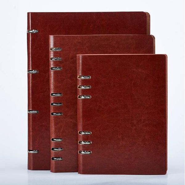 

notepads white blank kraft paper spiral pu leather notebook a5 vintage business journal book wine office school gifts composition, Purple;pink