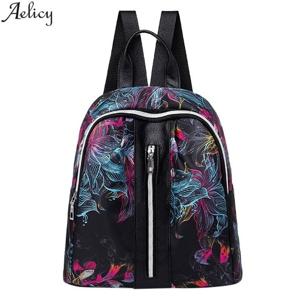 Mochila de moda feminina de Aelicy meninas painéis saco de escola feminino grande capacidade de computador mochilas mulheres bolsa de ombro novo
