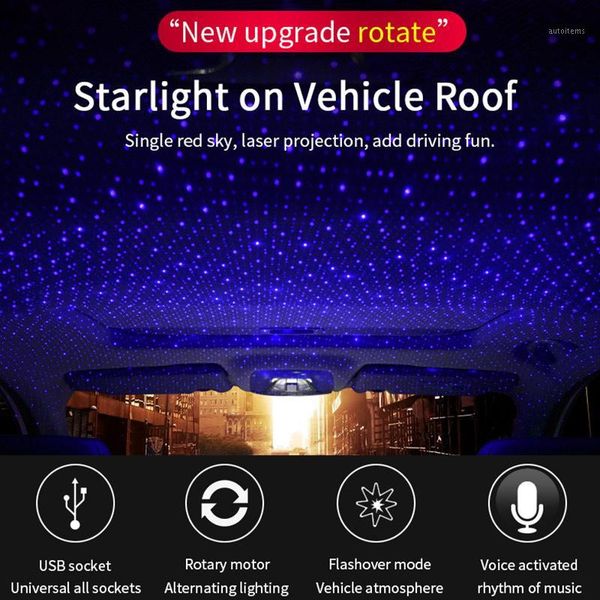 

auto led projection light car usb decorative atmosphere lights armrest star neon light voice control waterproof night1