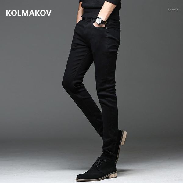 

men's jeans 2021 autumn slim fit men black classic fashion denim skinny male spring men's casual trousers1, Blue