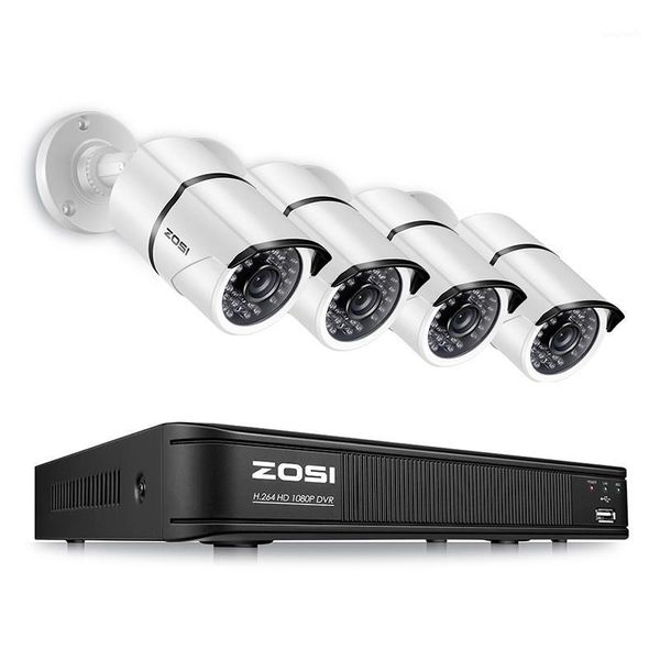 

zosi 4ch ahd cvi tvi cvbs 1080p video surveillance security cameras system 2.0mp surveillance cameras cctv kit 1080p hd-tvi dvr1