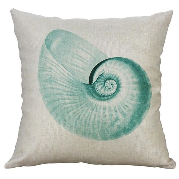 

50x50cm new marine life sea turtle conch sea shell cushion cover pillowcase leisure home decoration printed pillowcase home1