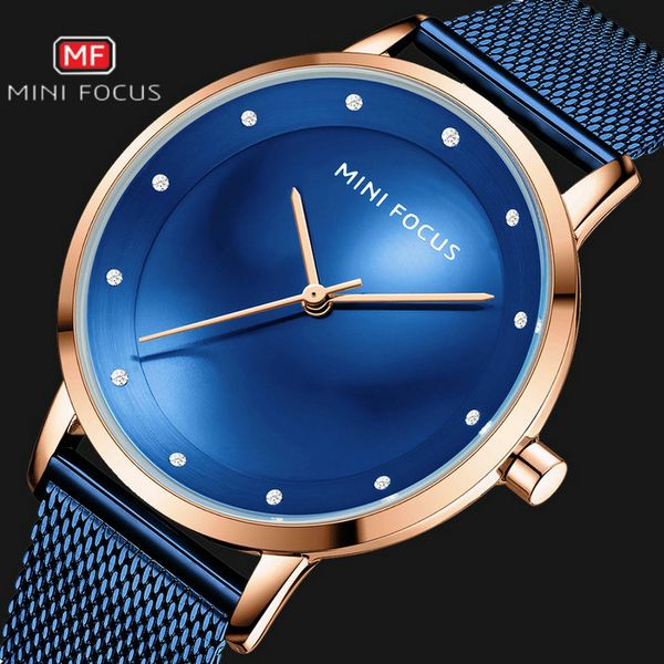 

minifocus dress minimalist sapphire watch women japan quartz movement beauty blue mesh bracelet clock lady waterproof 2020 new, Slivery;brown