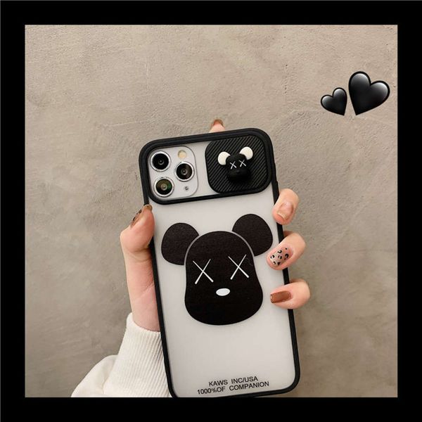 

1dw12 mobile phone personality creative cartoon violent bear couple sliding window mobile phone case for 11pro max x / xs / xr mobile phone
