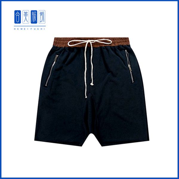 

fashion brand fog zipper slacks versatile shorts for men and women, Black
