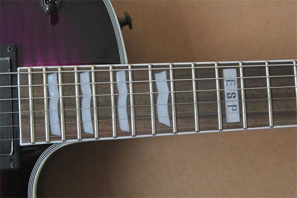 

flyoung lp electric guitar tiger maple transparent purple body rosewood fingerboard can be customized as required