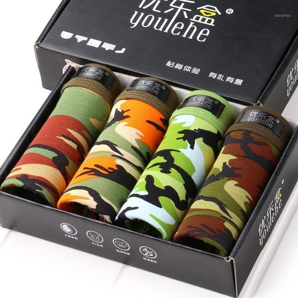 

4pcs/lot men's underwear printing camouflage men's shorts modal breathable boxer shorts comfortable mid-waist boxer1, Black;white