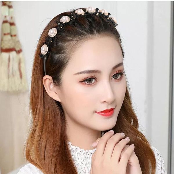 

rhinestone pearl multi-layered headband hair pin woman braided hair clip yoga hairband headdress hair acc qylzak
