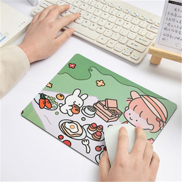 

mini cartoon mouse pad accessories cute girl personality creative desk mat for game computer 23.5*17.8cm
