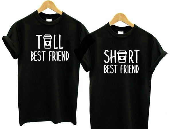 

tall and short friend gift women tshirt cotton casual funny t shirt for lady yong girl tee hipster drop ship s-439, White