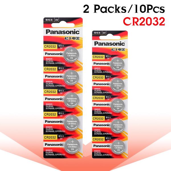 

10 шт. новая батарея для panasonic cr2032 3v кнопка кнопка монеты батареи для часов cr 2032 ecr2032 для игрушек часов jlllsz, Bronze;slivery