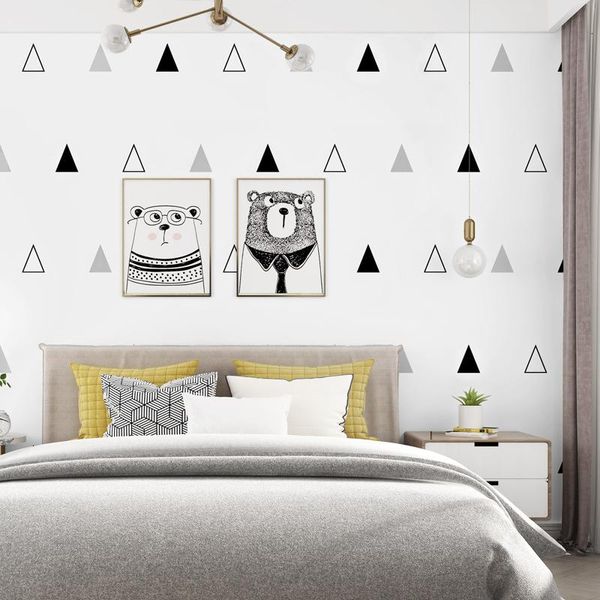 Sfondi 10 m di lunghezza 0,53 m di larghezza Carta da parati in stile nordico Moderno triangolo geometrico minimalista Camera da letto Camera dei bambini Ragazzo Ragazza Corea
