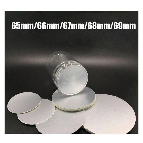 

200pcs 65mm/66mm/67mm/68mm/69mm aluminum foil gasket/pads for plastic bottles, electric induction lid seals for pet/pe/pp/hdpe/glass