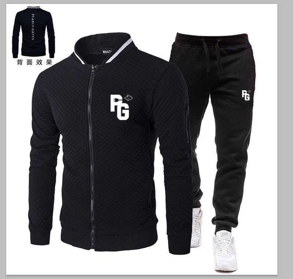 

new autumn and winter sweater trend versatile sports cardigan suit loose clothes men's coat, Gray