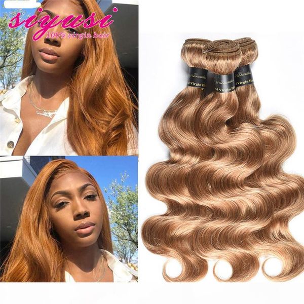 

malaysian virgin hair 3 4 bundles with lace closure body wave honey blonde 27# malaysian human hair weaves extensions with closure, Black