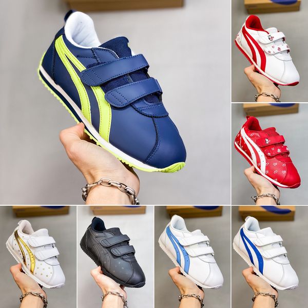 

new infant little kids first walkers sneakers tiger running shoes velcro boys and girls low-casual sports shoes baby toddler shoe, Black