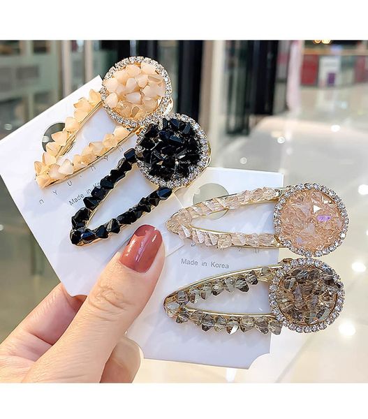 

2021 ins fashion crystal girls hair clips boutique designer hair clips kids princess designer hair accessories for childrens bb clips a6943, Silver