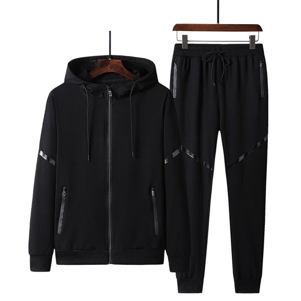 

spring and autumn new cotton sports men's cardigan trousers two-piece middle-aged elderly suit leisure kg-953, Gray