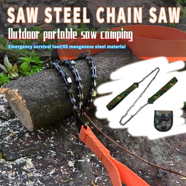 

professional hand tool sets emergency survival gear pocket chain saw foldable outdoor handle saws portable stainless steel rope