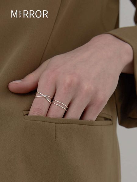 

little milu simple lin cross minority index finger accsori joint tail vegetarian ring south korea, Silver