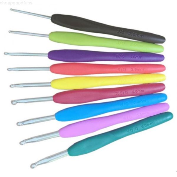 

crochet multicolor handle knitting metal needles mixed hook kit loom tools diy crafts 9 pcs/lot
