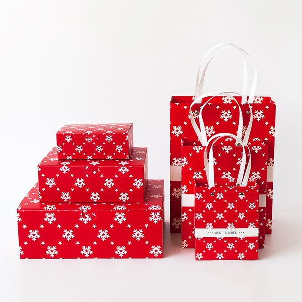 

gift wrap christmas present box for clothes books packaging paper bags snow flower package wedding party decoration