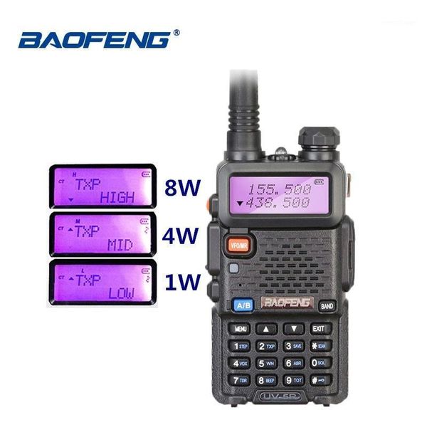 

walkie talkie baofeng uv-5r 8w dual band vhf uhf two way radio uv 5r ham hf transceiver cb uv5r hunting comunicador1