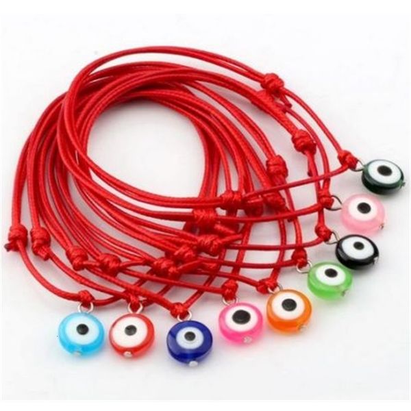 

lucky 10pcs/lot red string evil wax eye cord adjustable bracelet gift diy, Golden;silver