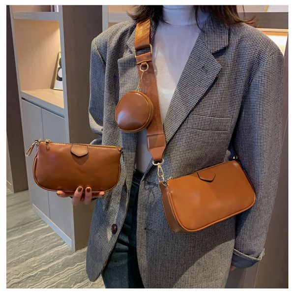

hh fashion solid color pu leather shoulder messenger bag casual crossbody bags women handbags totes bag 3 sets evening clutch purse 120120