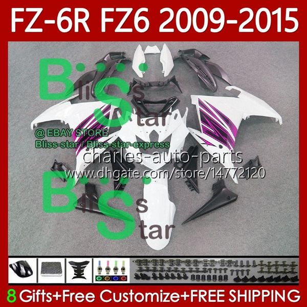 Yamaha FZ 600 için OEM Fz 600 FZ-6R FZ600 FZ6R 2009 2010 2011 2012 2013 2014 2015 Vücut 103no.115 FZ-6N 09 10 11 12 13 14 15 FZ6N 09-15 Gül Beyaz Karoseri Seti