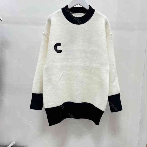 

fashion women clothing spring and autumn designer sweater hoodie shirt long sleeve sweater wool pullover logo cche..l brand womens casual of, White;black