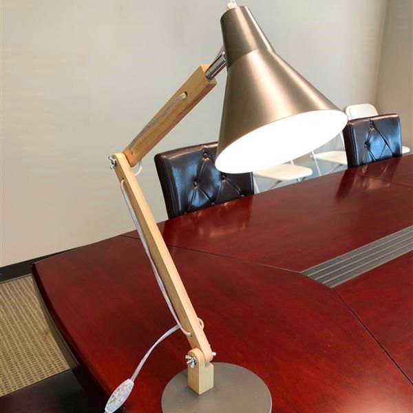 

alightup classical mini fashion frosted metal lampshade and wooden bracket texture study table lamp with light source us plug