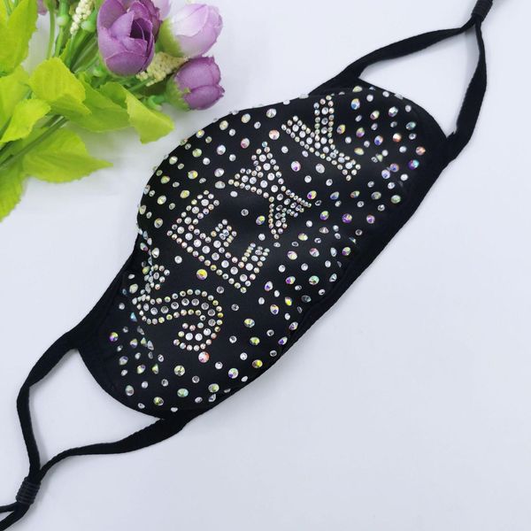 

diamond dhl letter dustproof bling protective pm2.5 mouth masks washable reusable women colorful rhinestones face maskoutlet4p45