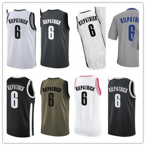 

custom 2021 net style jerseys black white green army green 6 sean kilpatrick basketball jersey ing, Black;red