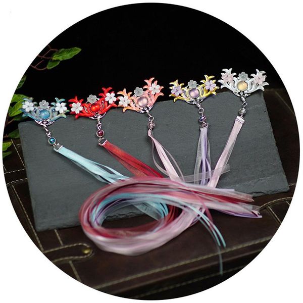 

2 шт. винтаж девушка свадебные волосы ювелирные изделия кошачьи глаза зажимание волос клип киссэль цветок прикол клип древние китаи аксессуа, Golden;silver