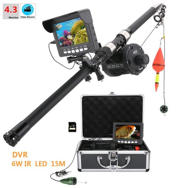 

fish finder maotewang 4.3" inch hd dvr recorder color monitor aluminum alloy underwater fishing video camera kit 6w ir led lights