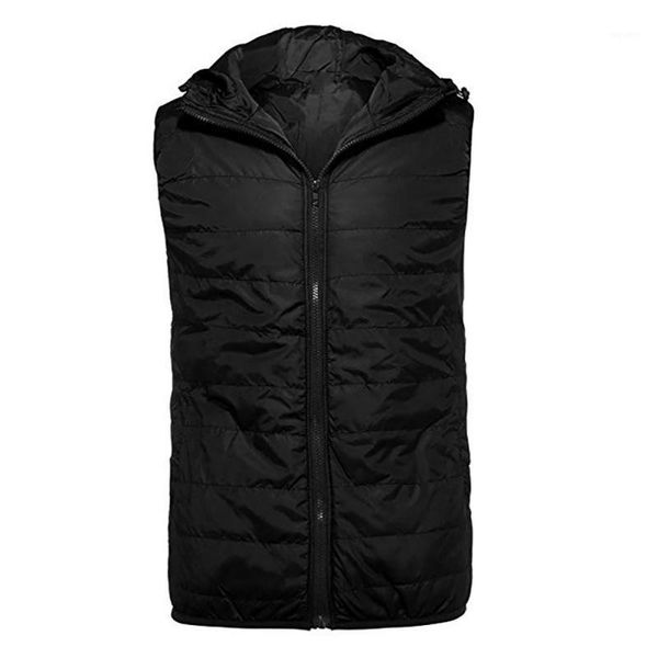 

autumn and winter men's hooded cotton vest vest chalecos para hombre men gilet homme1, Black;white