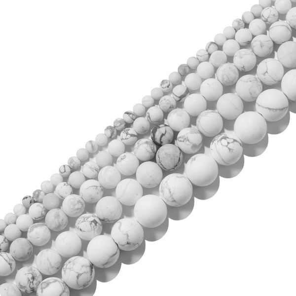 

1strand lot 4 6 8 10mm natural polished matte white turquoises round loose spacer beads for bracelet jewelry makings supplies h bbydvf