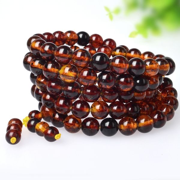 

amber bracelets 108 tea bracelet 10mm natural beads dark blood perot, Black