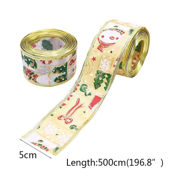 

5м новогоднее украшение атласной лентой санта-клаус дизайн grosgrain diy craft ленты подарки оберточные поставки xmas декор для дома jlltxx
